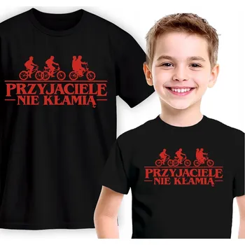 Chlapecké tričko DĚTSKÉ TRIČKO ČERNÉ STRANGER THINGS PŘÁTELÉ VELIKOST M 140 CM