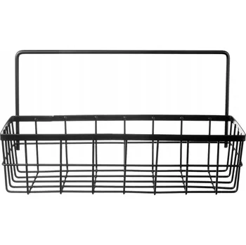 police KUCHYŇSKÁ POLICE NA ZÁBRADLÍ KOVOVÁ ČERNÁ ORGANIZÉR NA KOŘENÍ ZÁVĚSNÁ