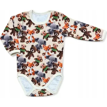 Kojenecký body Dětské BODY velikost 92 s dlouhým rukávem, 100% bavlna, motiv: PLYŠÁCI (Maskoti)