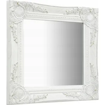 Zrcadlo Zrcadlo nástěnné v barokním stylu, 40x40 cm, bílé