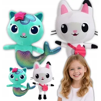 plyšák Sada 2 velkých plyšáků Kočičí domeček plyšáci Gabi Syrenkotka a Kočička Panduś