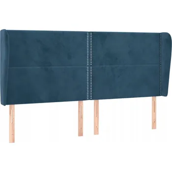 Ložnice Čelo postele s ušima, tmavě modré, 163x23x118/128 cm, samet