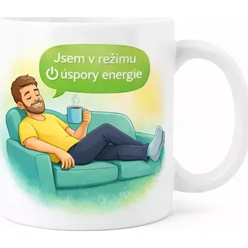 Hrnek s potiskem 330 ml úspora energie barevný barevný CZ