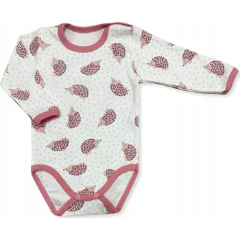 BODY pro HOLČIČKU, velikost 80, dlouhý rukáv, bavlna 100%, JEŽCI RŮŽOVÍ