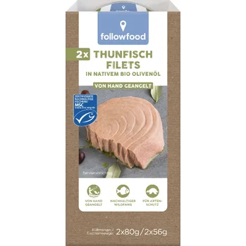 Hotové jídlo Followfood Tuňákové filety v olivovém oleji 2 x 80 g msc BIO MSC Množství: 1 ks