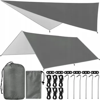 Stan SLUNEČNÍ PLACHTA 3x3M S PU300 POVRCHEM A UV OCHRANOU STAN PRO BIVAK ŠEDÁ