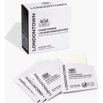 Odlakovač nehtů LONDONTOWN kur Conditioning Lacquer Remover Pads Pečující odlakovací tampony