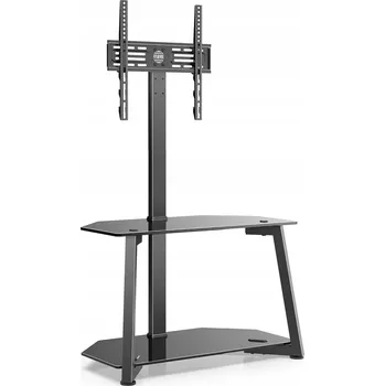Televizní držák STOJAN STOLEK POD TELEVIZOR 23-55 PALCŮ ČERNÝ Z TVRZENÉHO SKLO ELEGANTNÍ