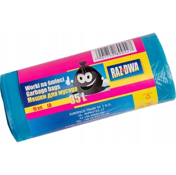 Pytle na odpadky Univerzální pytle na odpad Raz Dwa Pytle na odpad LDPE silné 35l 15 ks