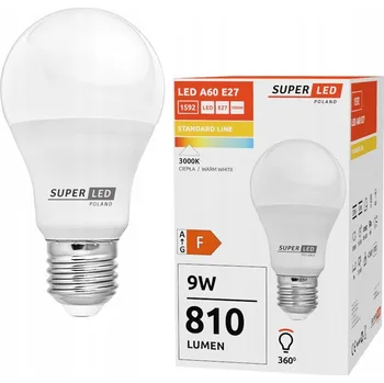 Žárovka LED žárovka E27 9W 810lm = 80W CCD More Lumens SuperLED teplá bílá