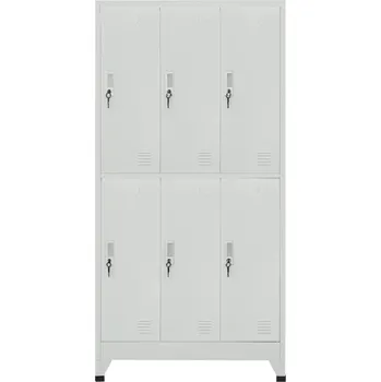 Šatní skříň Skříň se 6 přihrádkami, ocelová, 90x45x180 cm
