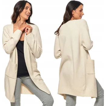 Dámský svetr Moraj dámský svetr bílý rovný do půlky stehen velikost XL/XXL