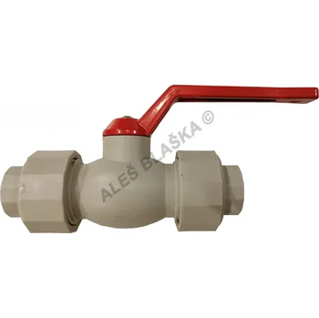 Instalatérský materiál PPR kulový kohout (ventil) rozebiratelný s pákou plastový tvarovka navařovací se šroubením - 25 PPR6252