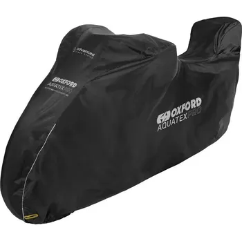 Plachta na motorové vozidlo OXFORD 12/2025 AQUATEX PRO voděodolný potah pro motocykl s prostorem na zadní kufr barva černá rozměr XL (OXFORD 12/2025 AQUATEX PRO voděodolný potah pro motocykl s prostorem na zadní kufr barva černá rozměr XL)