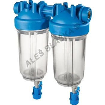 vodní filtr ATLAS FILTRI - Itálie | filtr DP BIG 10" DUO SENIOR S s odkalením (filtr na vodu, vodní filtrace) - 1" filtr DP BIG SENIOR 10" DUO TS S