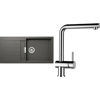 Kuchyňský dřez Set Schock S2-12 (dřez Signus D-100L Silverstone + baterie Epos Chrom)