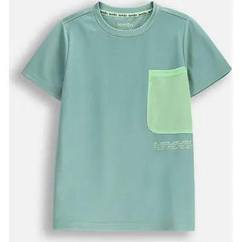 Chlapecké tričko olivové barvy s krátkým rukávem, velikost 134 LEMON WL5