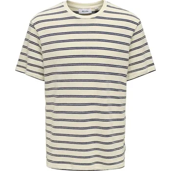 Tričko ONLY & SONS Creme/ Dunkelblau 2822073 M