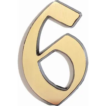 Domovní cedule C125 Číslice 125mm bronz "6" (C125 Číslice 125mm bronz "6". Vhodné řešení pro nábytek v interiéru.)