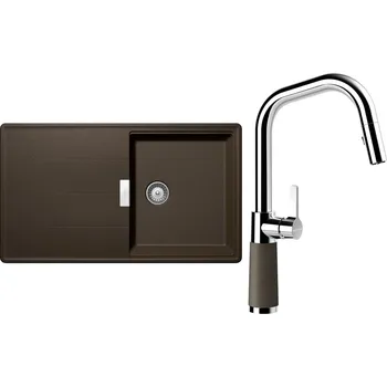 Kuchyňský dřez Set Schock S16-9 (dřez Tia D-100 Bronze + baterie SC-530.120 Bronze)