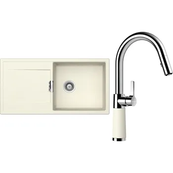 Kuchyňský dřez Set Schock S8-7 (dřez Mono D-100L Magnolia + baterie SC-520.120 Magnolia)