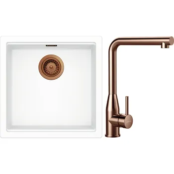 Kuchyňský dřez Set Schock S31-14 (dřez Kiruna N-100 Day + baterie Keto Copper brushed + komponenty Copper brushed)