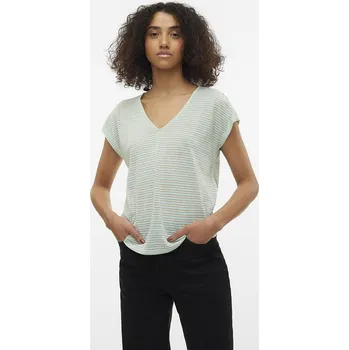 Dámské tričko Tričko Vero Moda Türkis/ Beige 1932775 XS