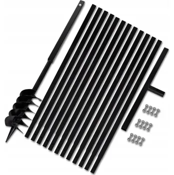 Příslušenství k vrtačce VidaXL Zemní vrták s rukojetí 120 mm 13 m