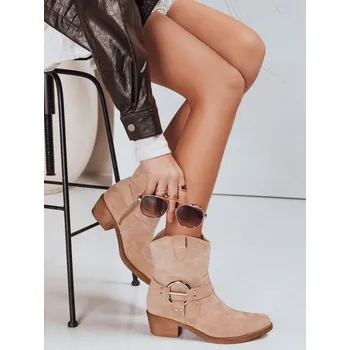 Dámská móda Dámské béžové semišové kovbojské boty ZY1301 Velikost: 38