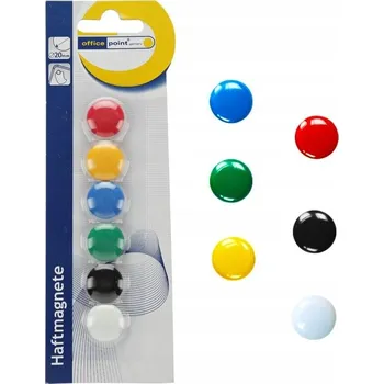 Dekorativní magnet Vícebarevné magnety na tabuli Office Point 20 mm 6 kusů
