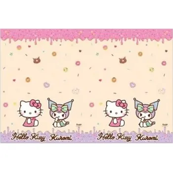 Jednorázový ubrus Ubrus plastový - Hello Kitty a Kuromi 120x180cm