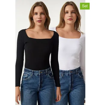 Dámské tričko Happiness Istanbul Schwarz/ Weiß 4777338 S/M