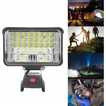 Svítilna LAMPA PRO MAKITA 18V halogen PRACOVNÍ SVÍTILNA + 2X USB 30LED 48W 4 PALCE