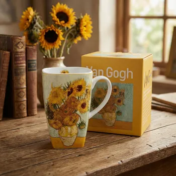 Porcelánový hrníček DUO ART GALLERY SLUNEČNICE OD V. VAN GOGHA 600 ml