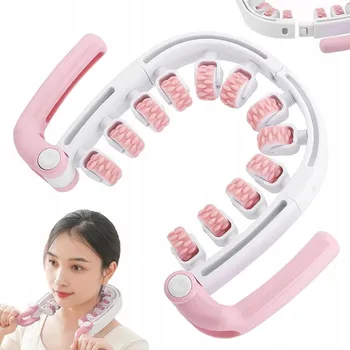 Masážní přístroj MASÁŽNÍ PŘÍSTROJ PŘÍSTROJ NA TĚLO KRK RUCE NOHY 180° ROLLER S TEXTUROVANOU RUKOJETÍ