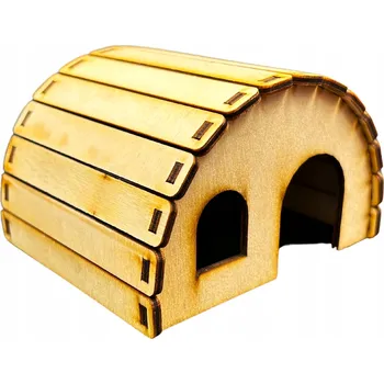 Dřevěný domeček z překližky pro křečka, myš, hlodavce - k dekoraci (decoupage)