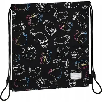 Školní sáček Batoh Na ŠŇŮRKÁCH Školní sáček na boty Sáček na lekci WFU Kočičky STARPAK
