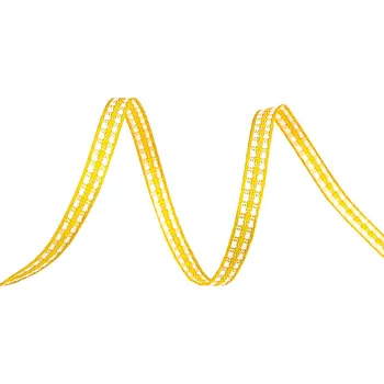 Stuha Károvaná stuha šíře 3 mm, velké, 1 žlutá