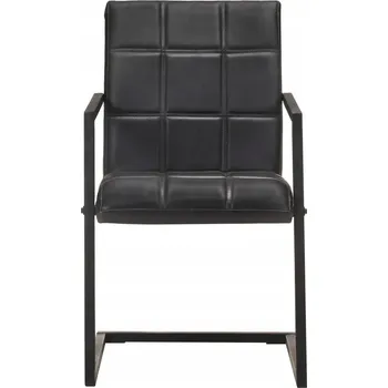 Jídelní židle Jídelní židle, konzolové, 4 ks, černé, pravá kůže