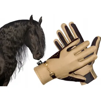 Jezdecké rukavice Jezdecké rukavice Equestrian queen hnědé vel. L