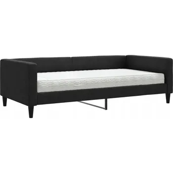 Obývací pokoj VidaXL Pohovka s matrací na spaní, černá, 100x200 cm, látková