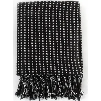 Přehoz na lůžko Přehoz na postel bavlna 125 cm x 150 cm černý