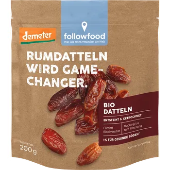 Sušené ovoce Followfood Sušené datle 200 g bio BIO VEGAN DEMETER Množství: 1 ks
