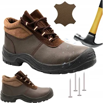 Pracovní oblečení Pracovní boty Specto kožené hnědé voděodolné s ocelovou špičkou S3 velikost 41