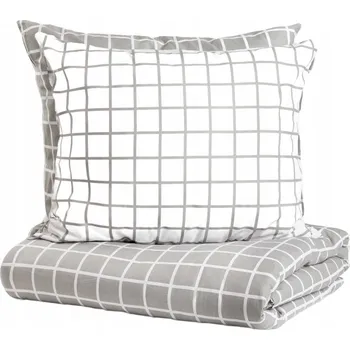 Povlečení Povlečení REYES bavlněné oboustranné šedo-bílé 160x200 + 2*70x80 cm HOMLA