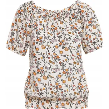 Dámská halenka Dámská halenka španělského stylu s květinami, viskóza, volný střih, krátký rukáv, letní, velikost 3XL MORAJ