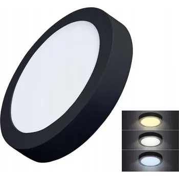 Stropní přisazené svítidlo Solight 18 W černé 3000 K 1530 lm