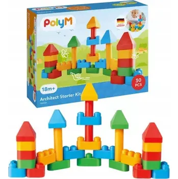 ostatní stavebnice Stavební Stavebnice pro děti 18m+ MĚKKÉ 30dílné dílů Kreativní sada PolyM.
