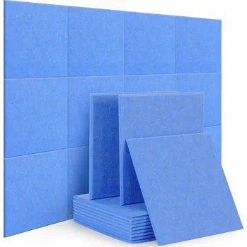 Obraz AKUSTICKÉ PANELY MODRÉ 30X30X1 CM 12 KS NA ZEĎ