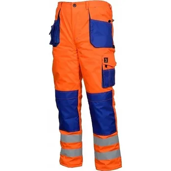 montérky PROMAN ZATEPLENÉ PRACOVNÍ KALHOTY DO PASU HV ORANŽOVÉ VEL. 52